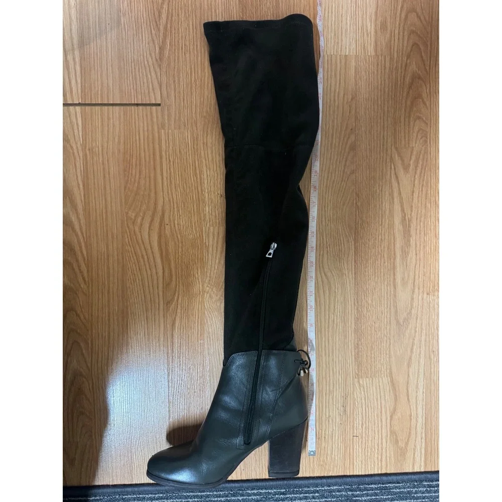 Rudsak Olive Green Leather Over The Knee Boots Made in Italy Size 41 10.5